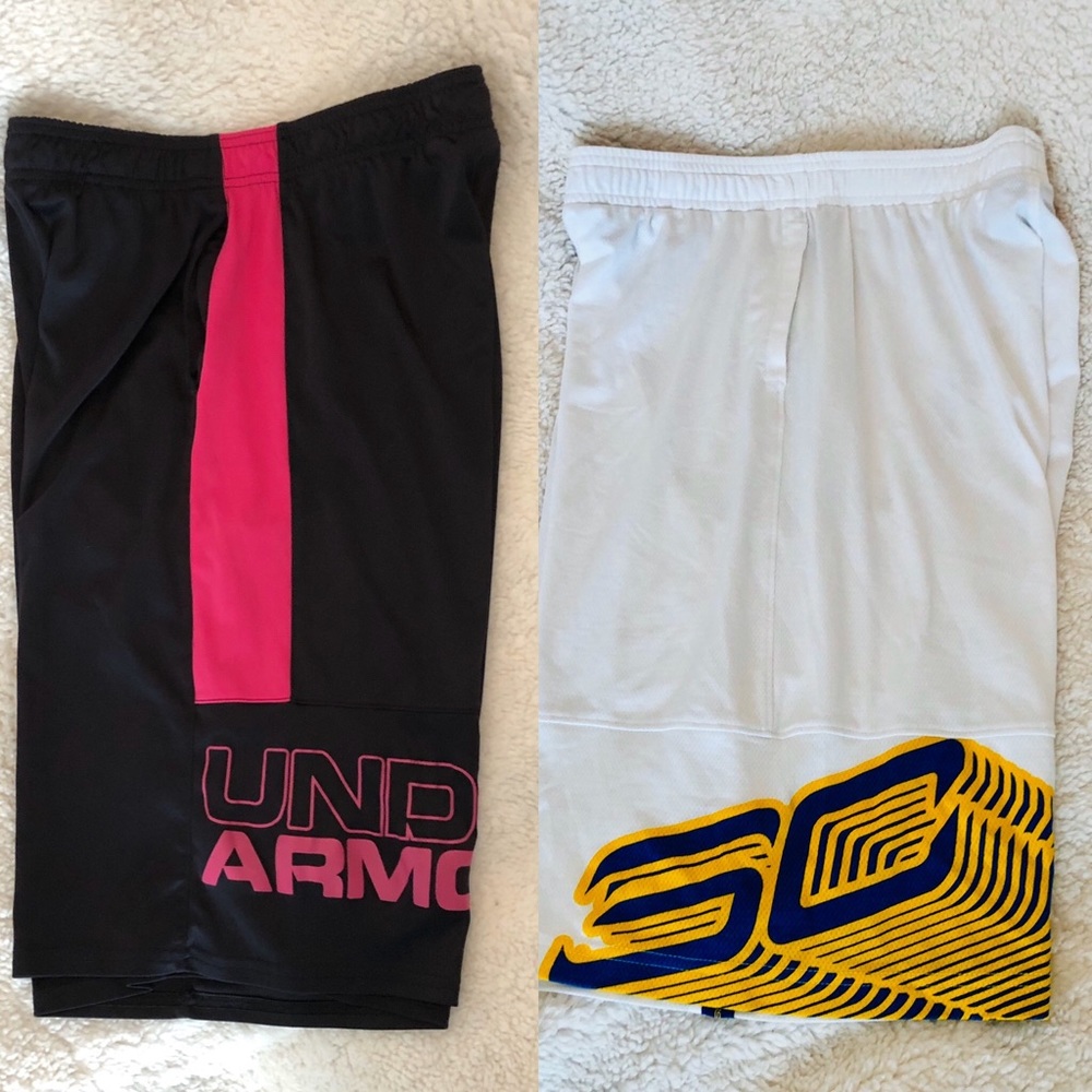 Two Under Armour boys YXL shorts